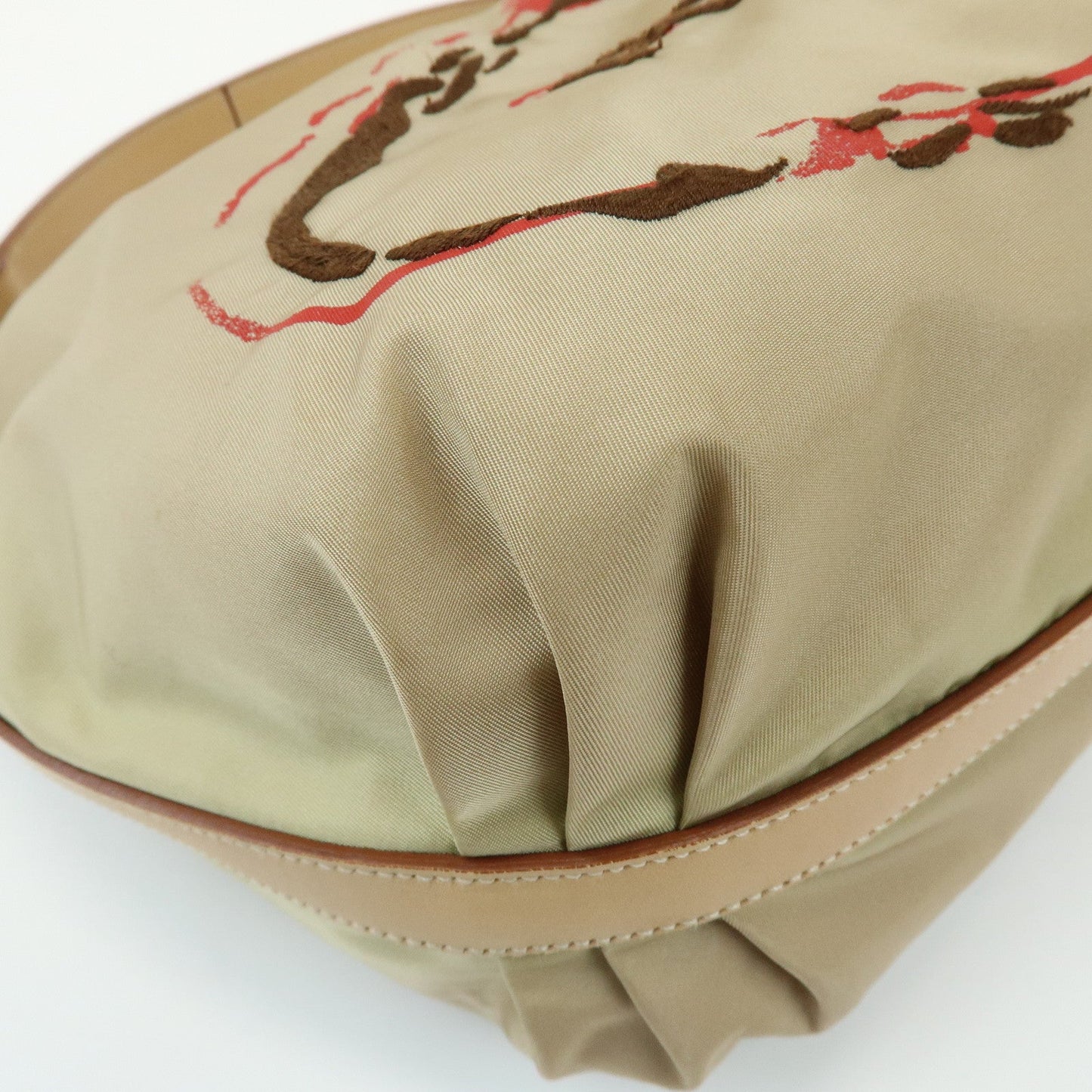 Prada Logo Nylon Leather Shoulder Bag Hand Bag Beige BR3315【Pre-order】