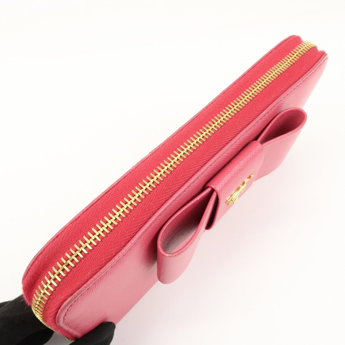 Prada Saffiano Leather Round Zippy Wallet Pink Pink 1M0506【Pre-order】