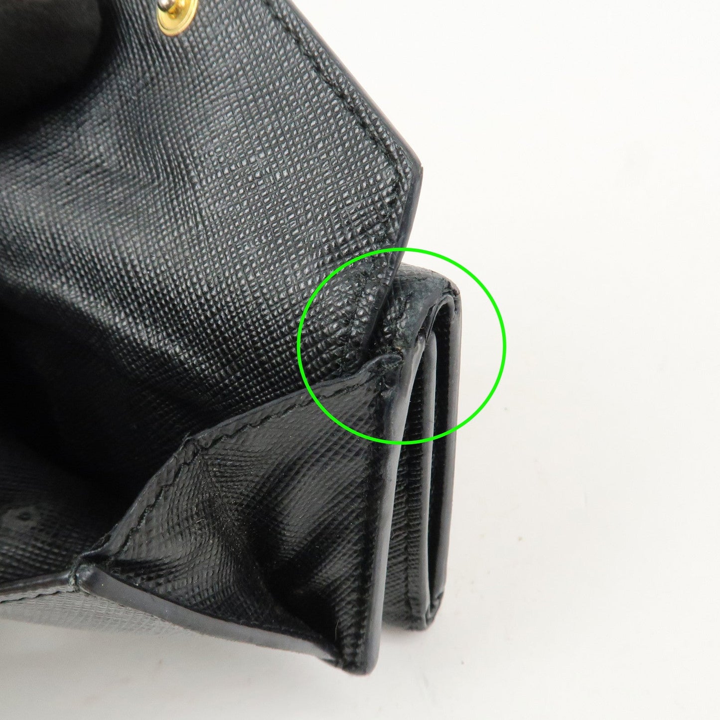 Prada Triangle Logo Saffiano Leather Tri-fold Wallet Black 1MH021【Pre-order】