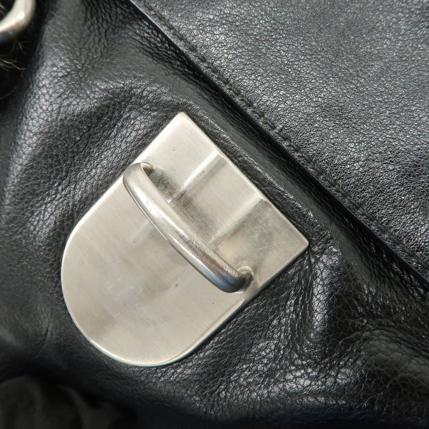 Prada Triangle Logo Leather Shoulder Bag Hand Bag Black【Pre-order】
