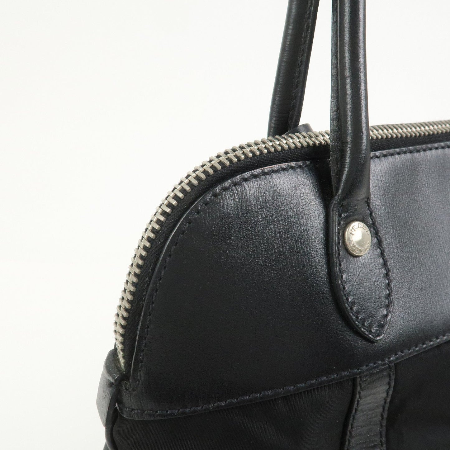 Prada Triangle Logo Nylon Leather Shoulder Bag Hand Bag Black【Pre-order】