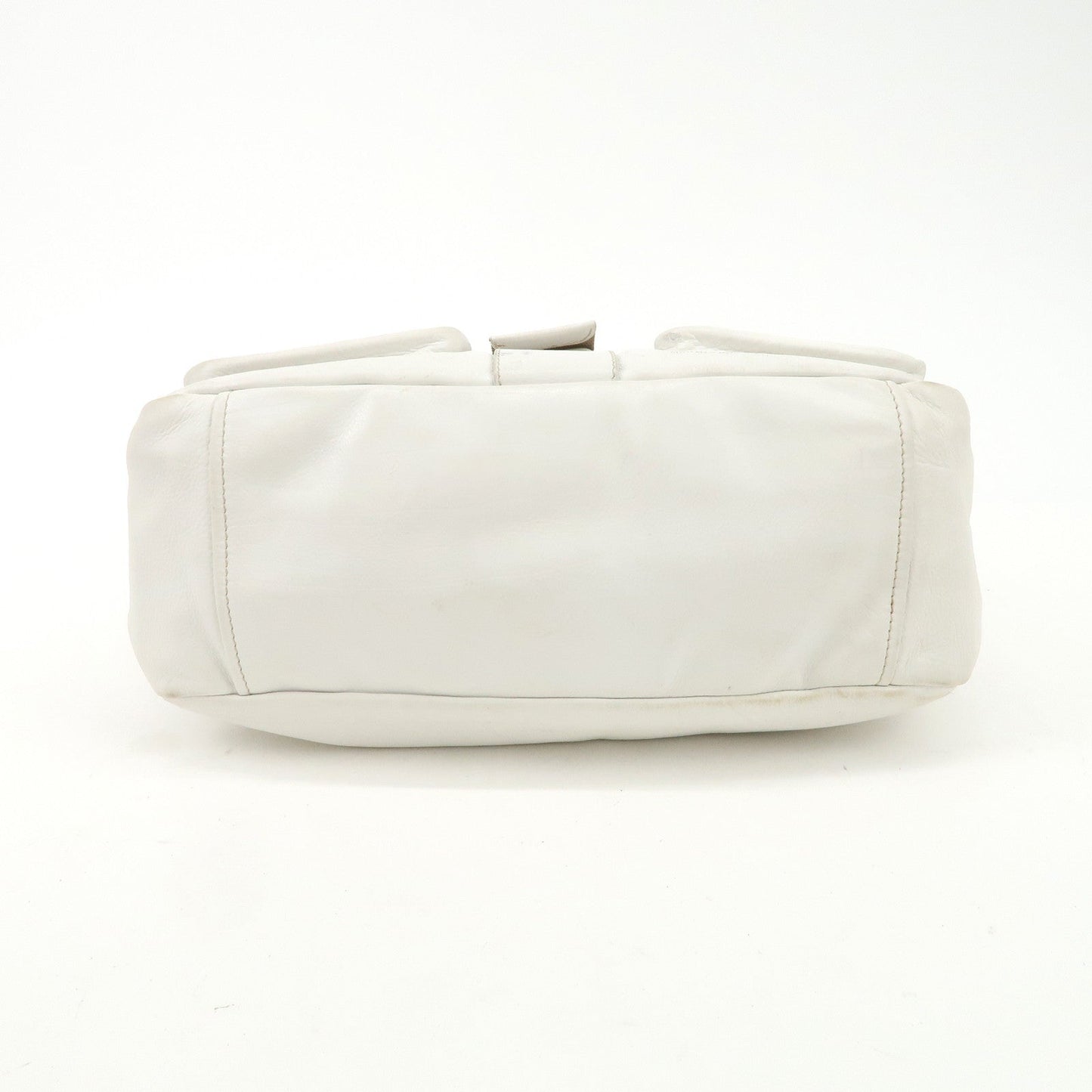 Prada Triangle Logo Leather Nylon Shoulder Bag White Beige【Pre-order】