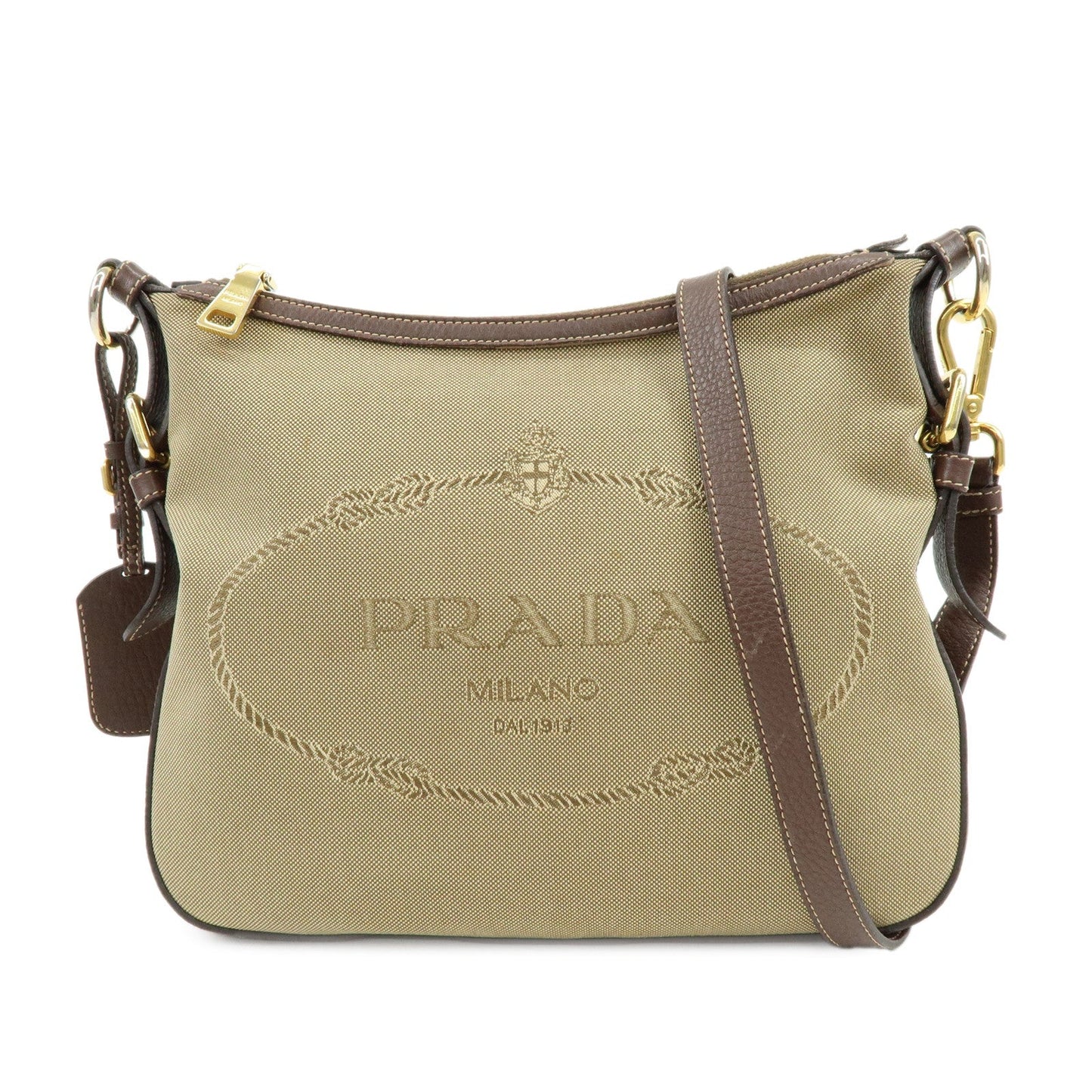 Prada Logo Jacguard Leather Shoulder Bag Crossbody Bag Brown【Pre-order】