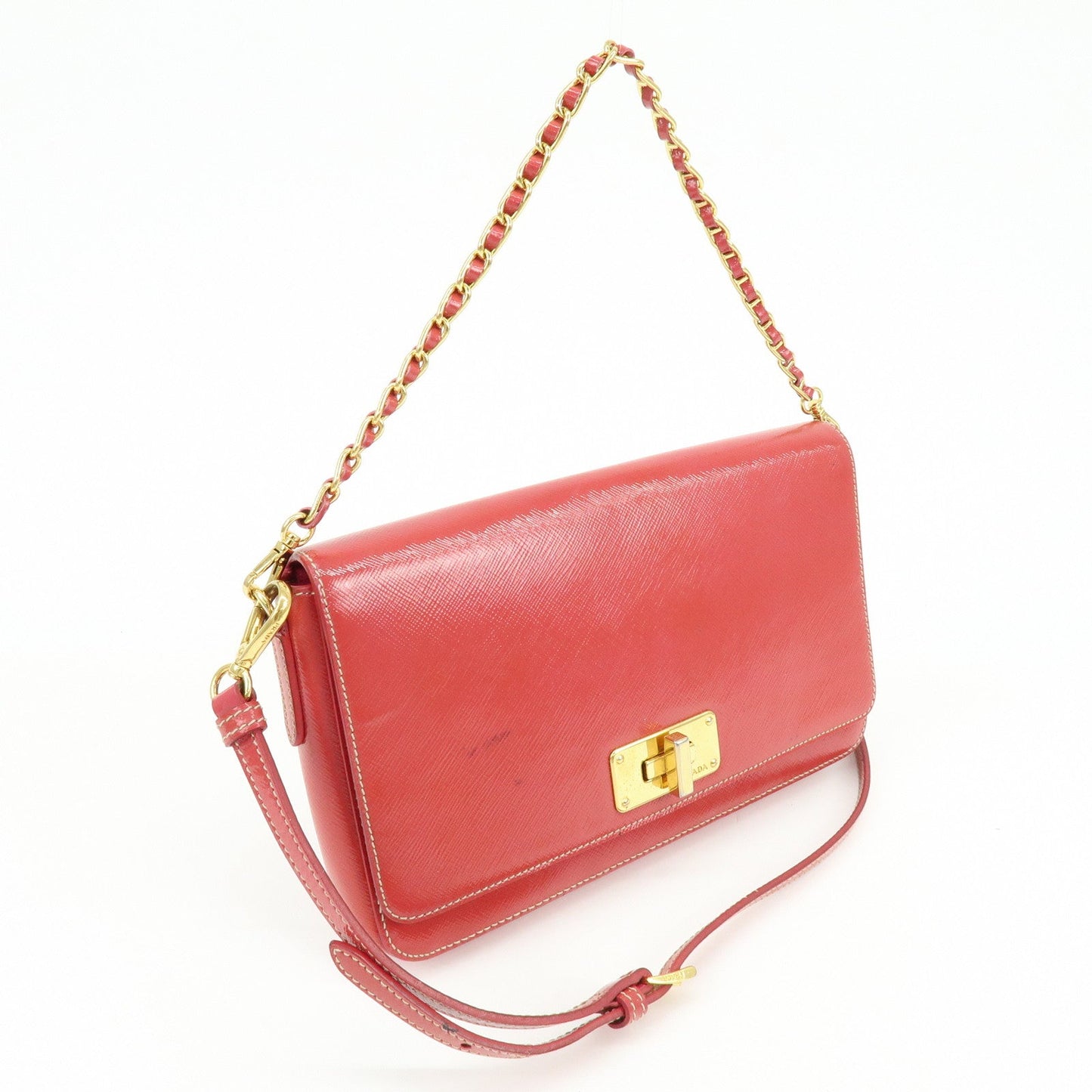 Prada Patent Leather 2Way Shoulder Chain Bag Hand Bag Pink【Pre-order】