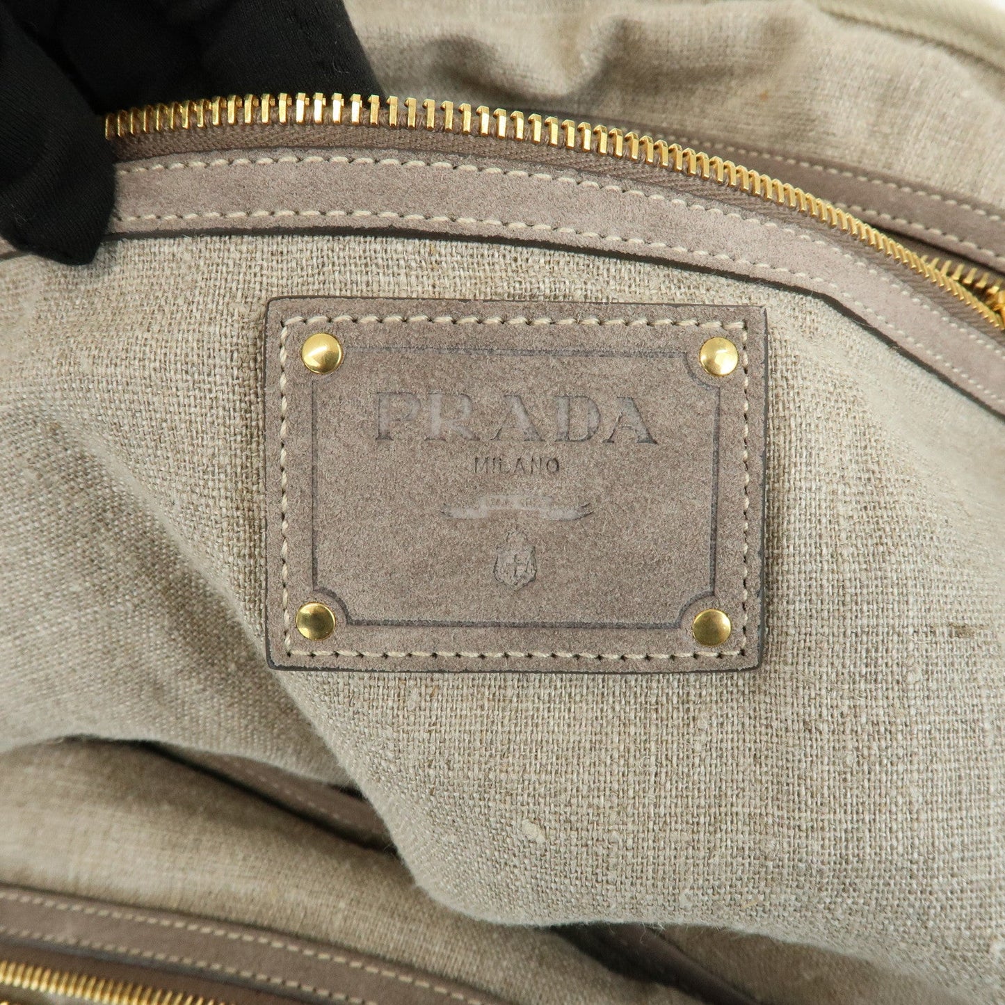 Prada Triangle Logo Denim Tote Bag Shoulder Bag Light Beige BN2091【Pre-order】