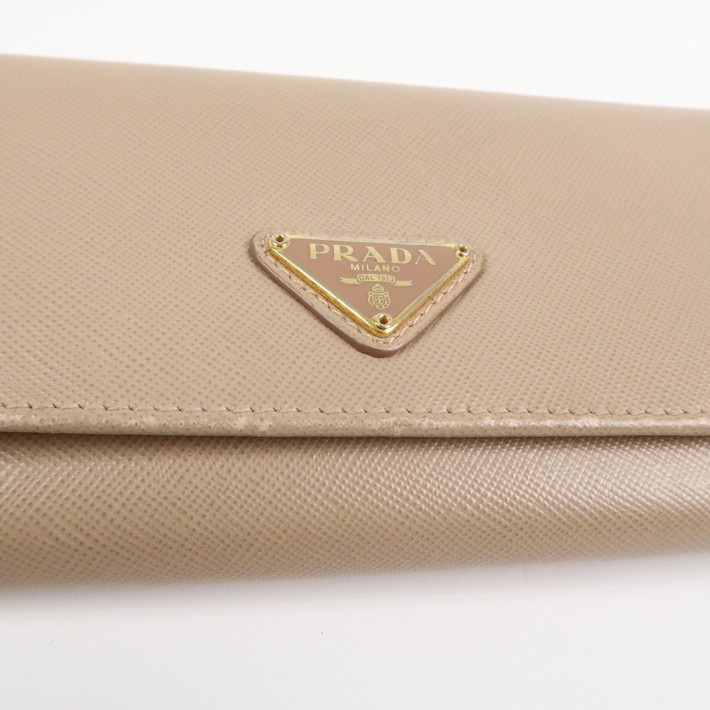 Prada Triangle Logo Saffiano Leather Long Wallet Beige 1MH132【Pre-order】