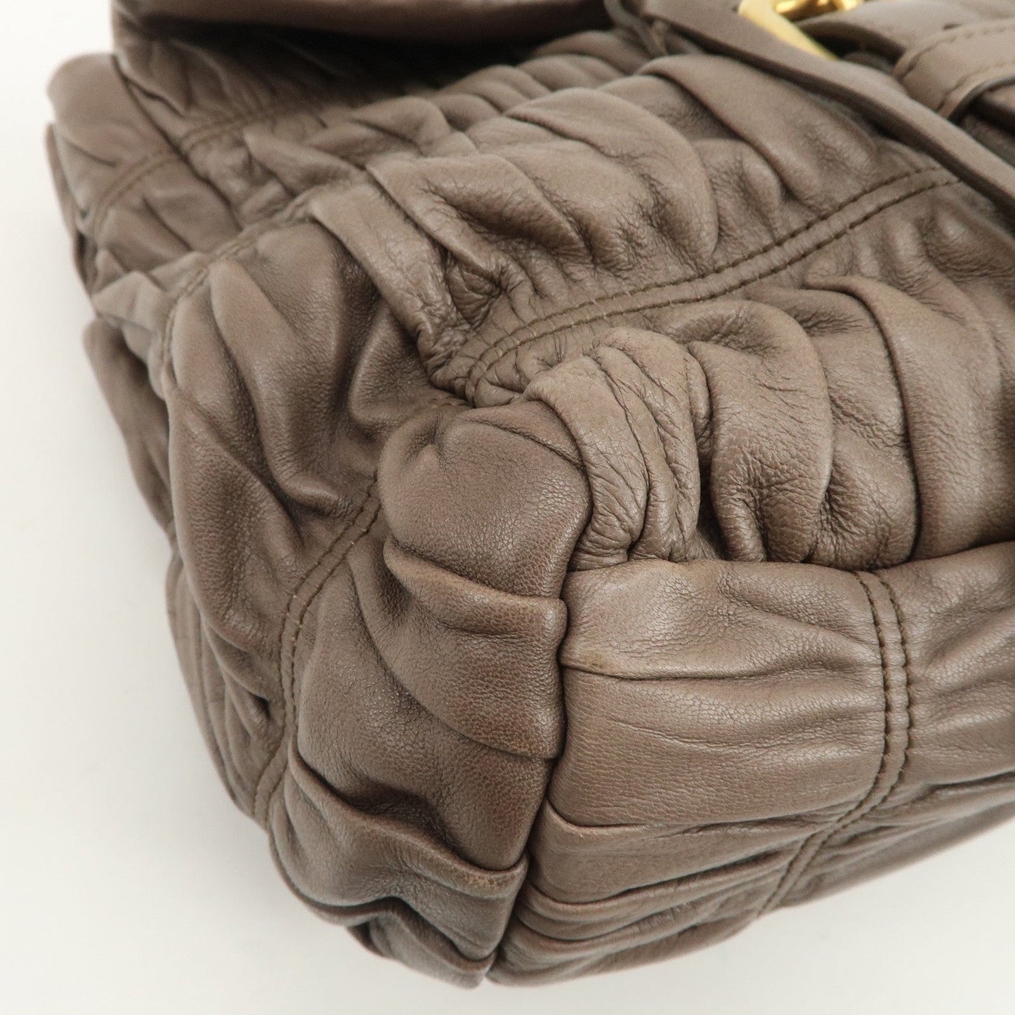 Prada Logo Nappa Gaufre Leather Shoulder Bag Greige BR4443【Pre-order】
