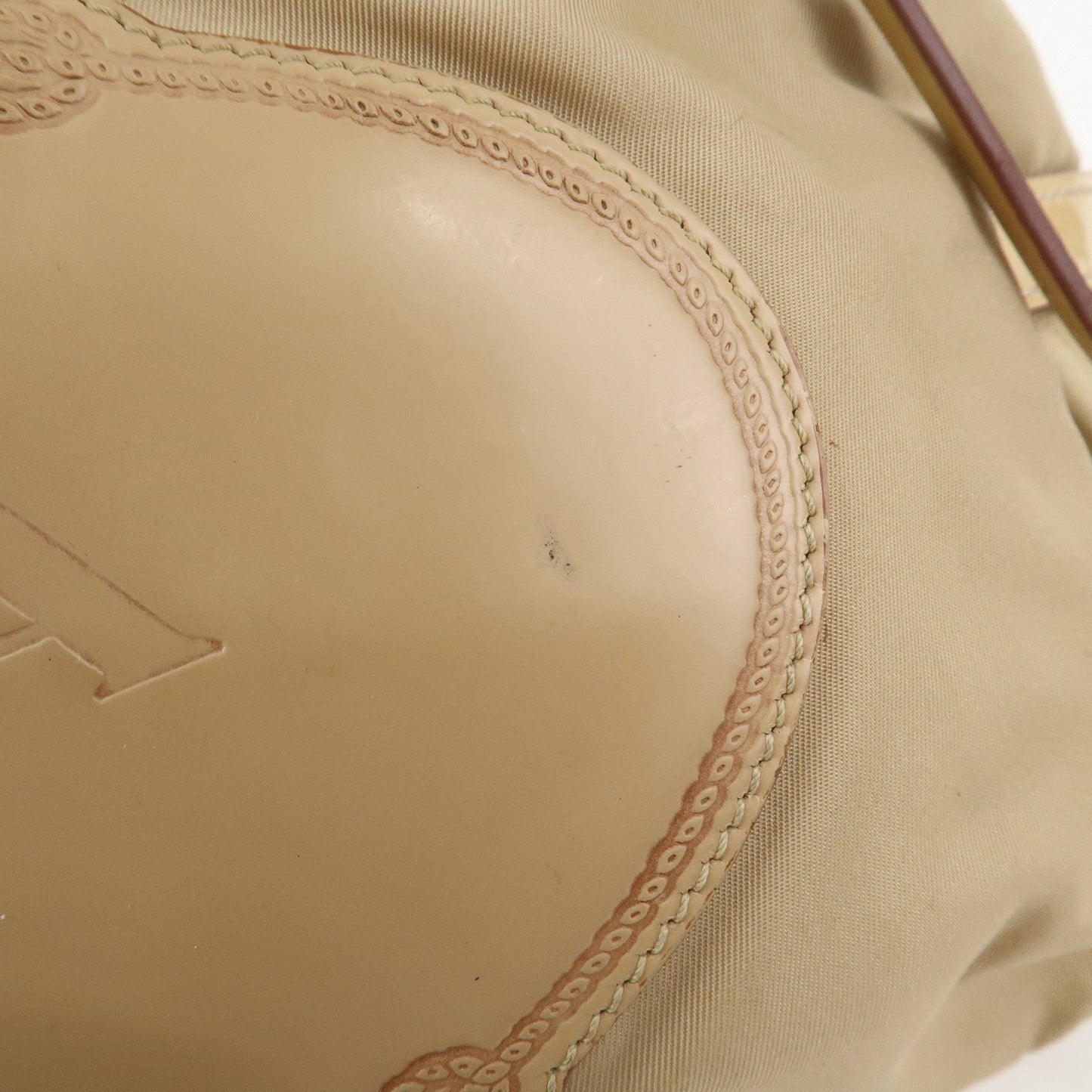 Prada Logo Nylon Patent Leather Mini Boston Bag Beige BR3150【Pre-order】