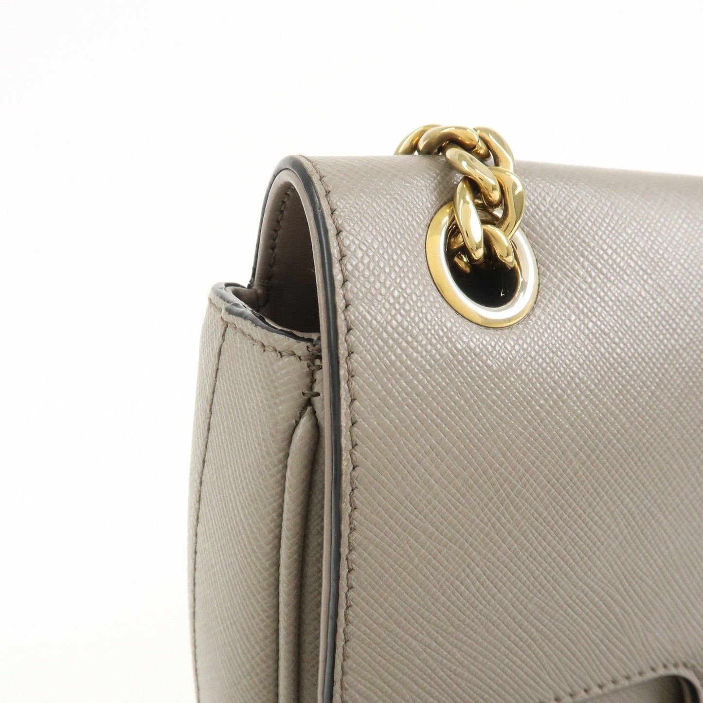 Prada Saffiano Leather Chain Shoulder Crossbody Bag Gray 1BD193【Pre-order】