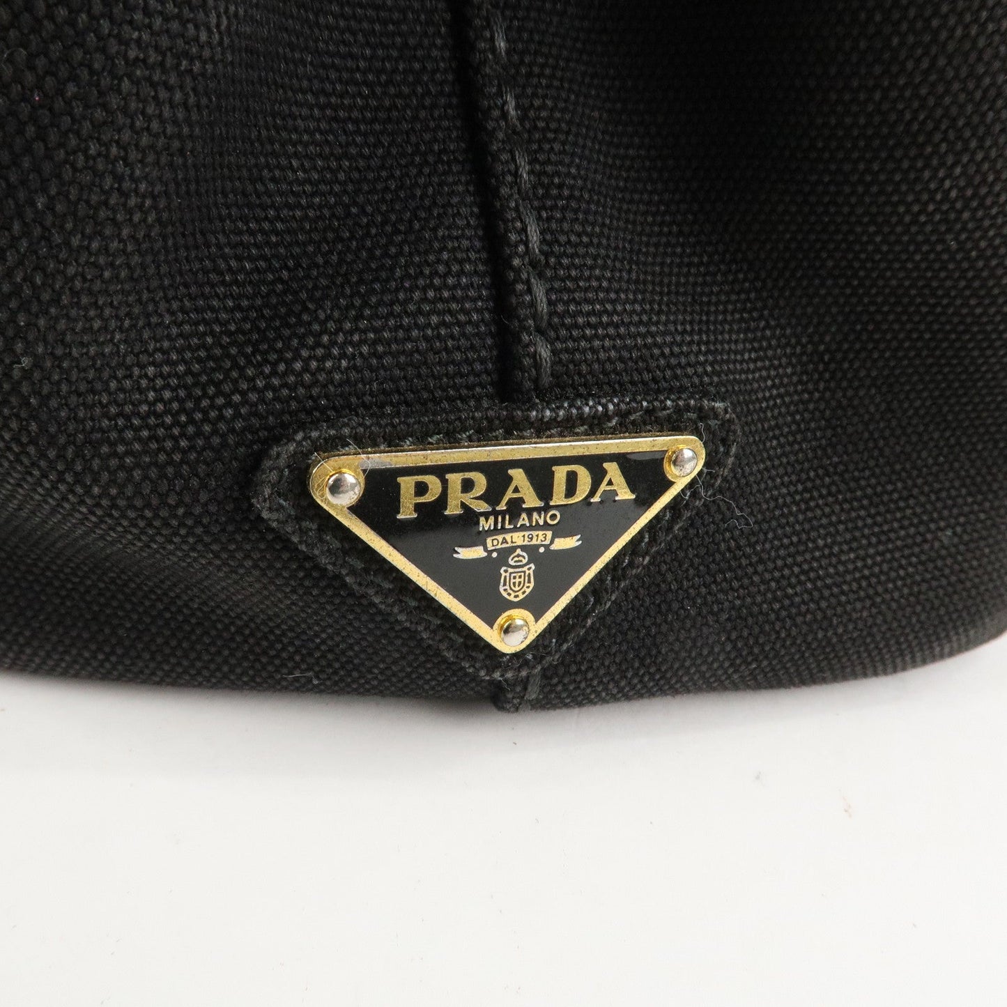 Prada Canapa Mini Canvas 2Way Hand Bag Tote Bag Black 1BG439 Used【Pre-order】