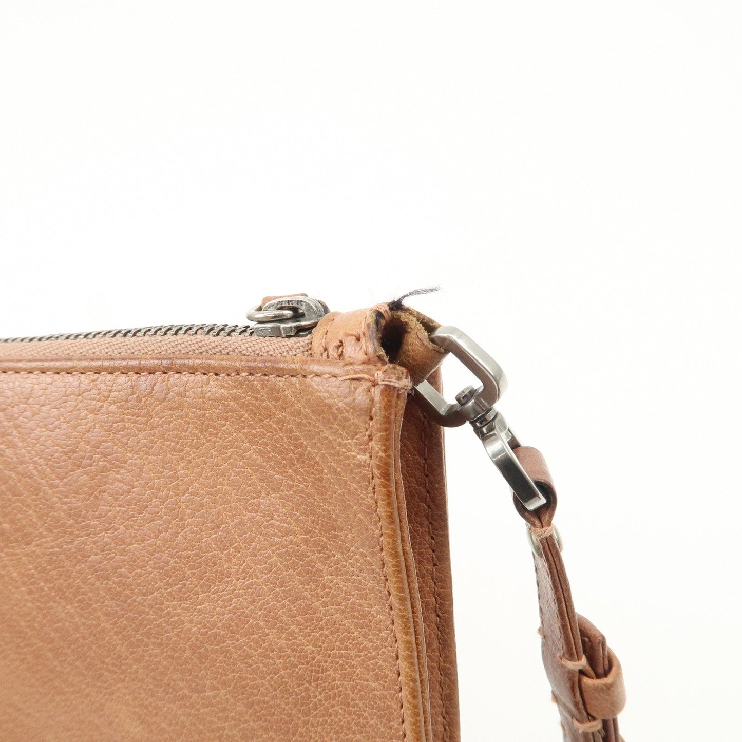 Prada Triangle Logo Leather Shoulder Bag Hand Bag Brown Used【Pre-order】