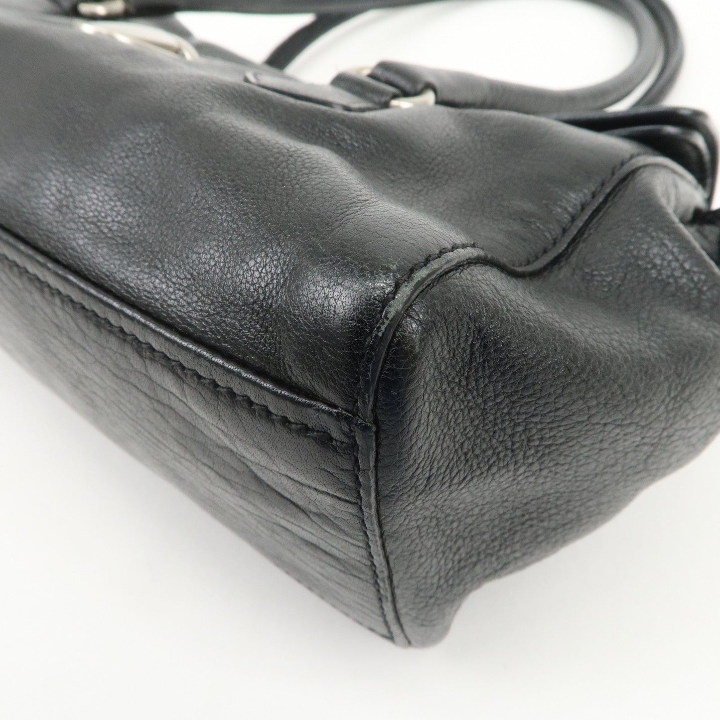Prada Triangle Logo Leather Shoulder Bag Hand Bag Black【Pre-order】