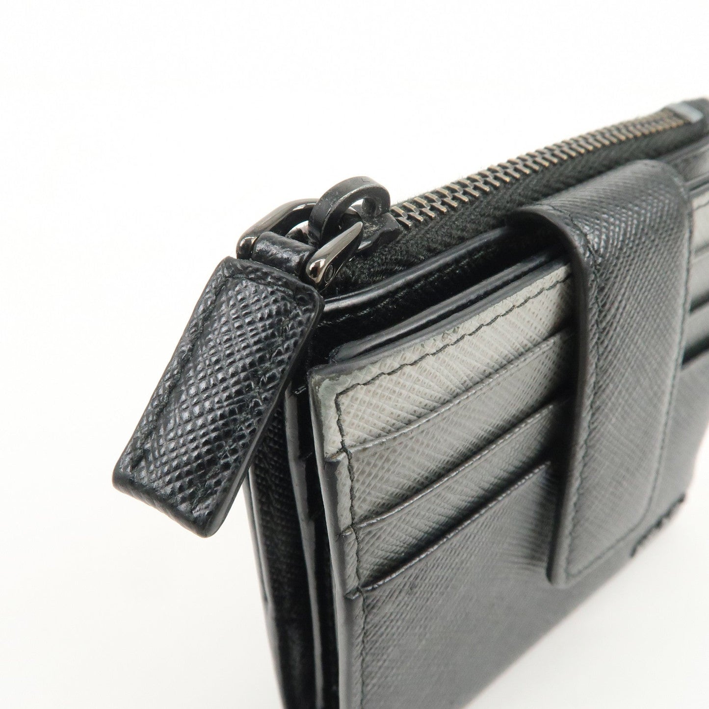 Prada Logo Saffiano Leather Compact Wallet Black 2MC066【Pre-order】