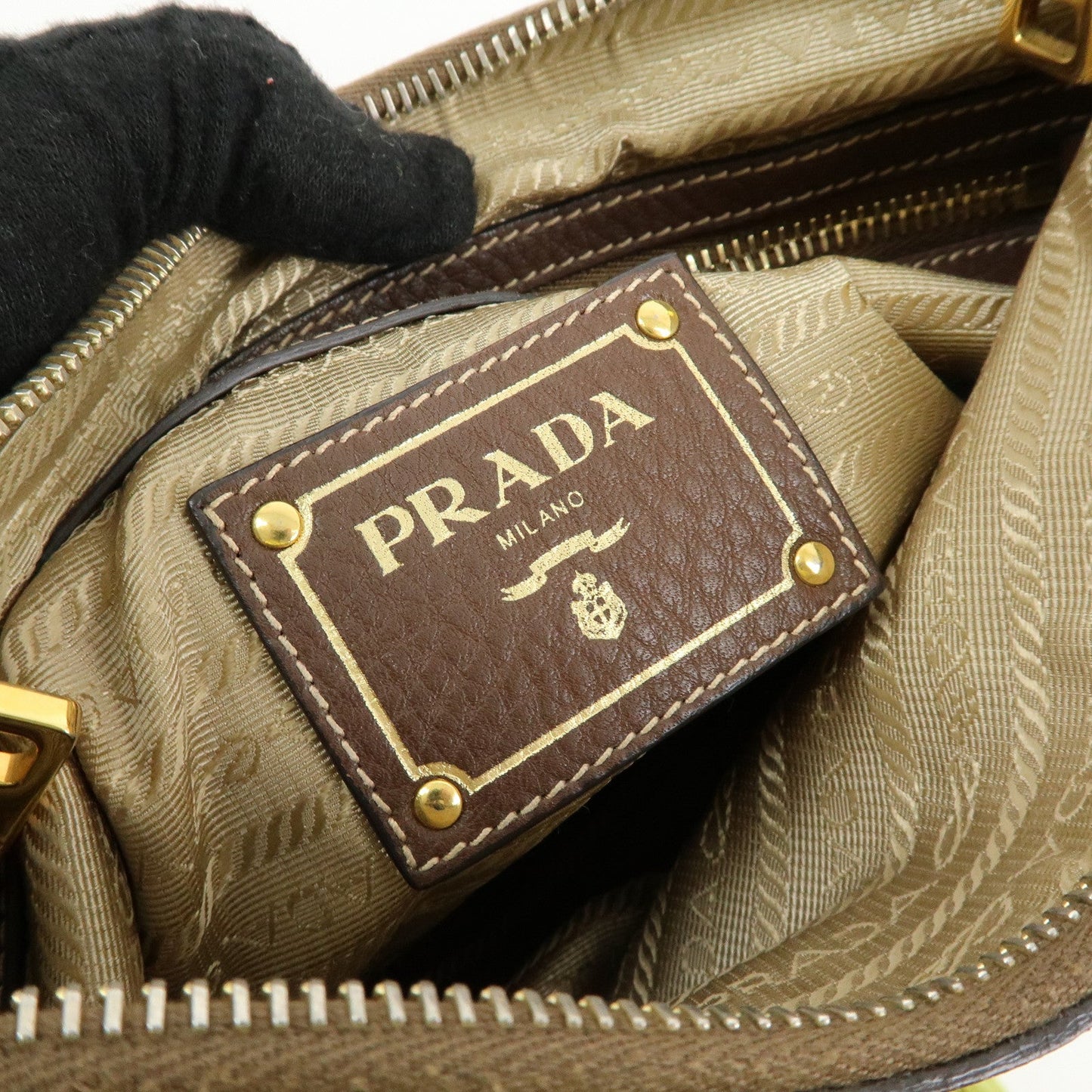Prada Logo Jacguard Leather Shoulder Bag Crossbody Bag Brown 1BT867【Pre-order】