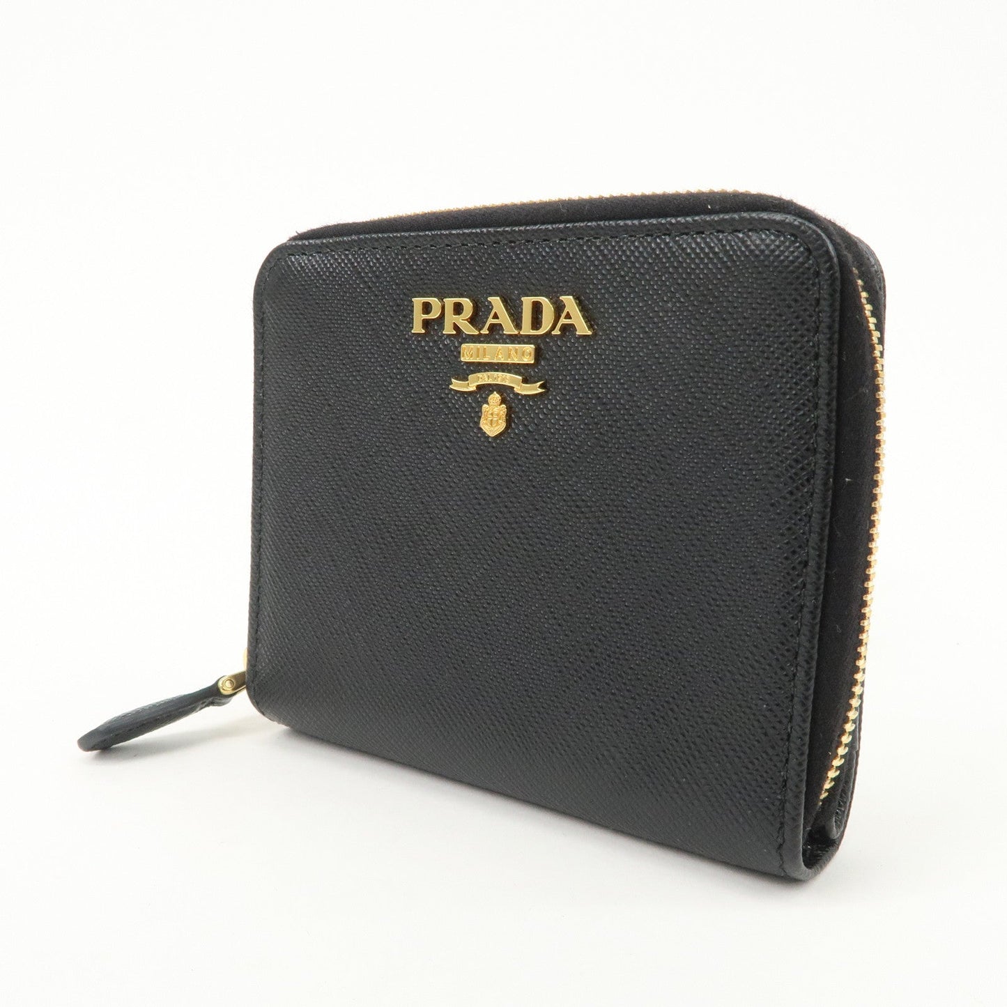 Prada Logo Saffiano Leather Round Zippy Wallet Black 1MM268【Pre-order】