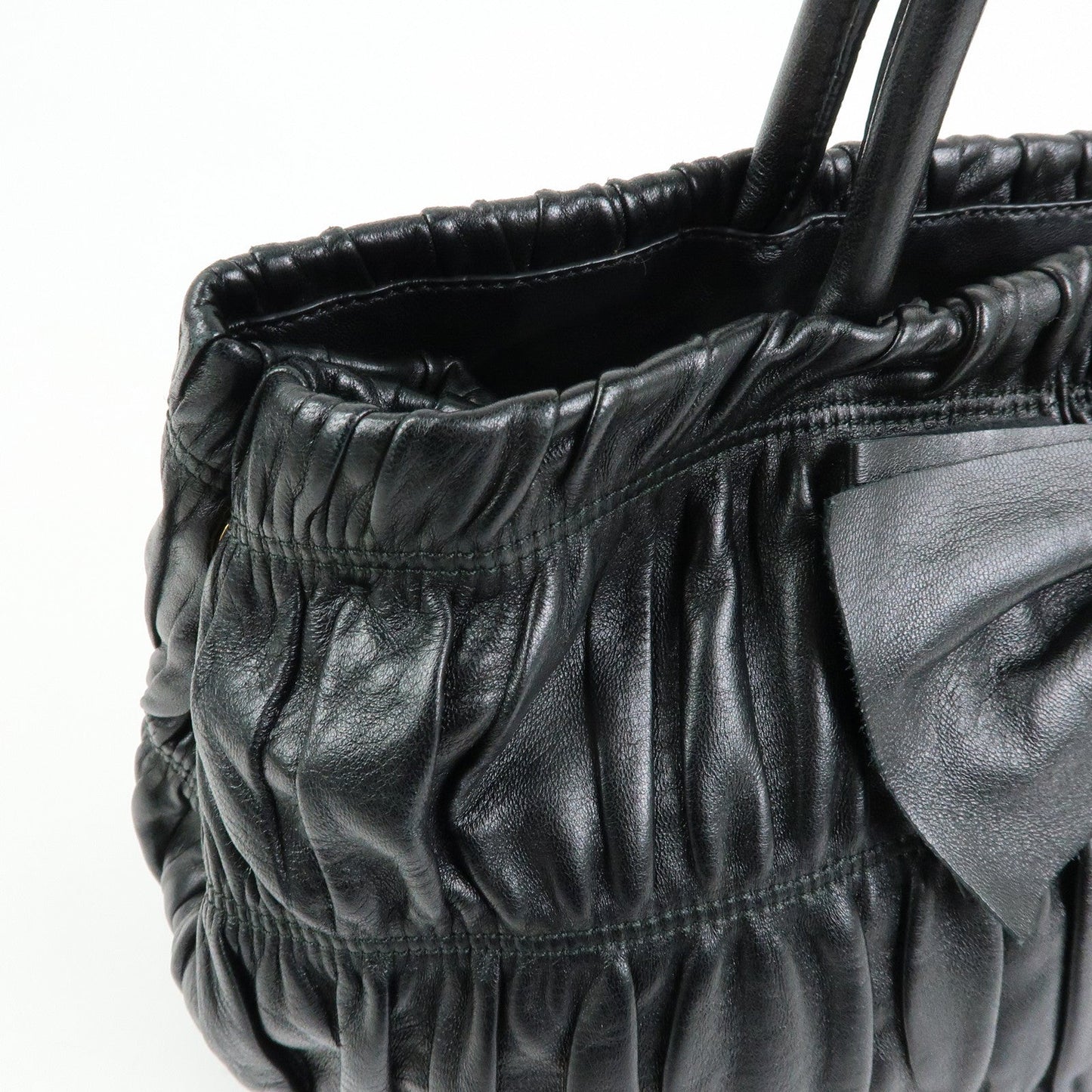 Prada Ribbon Nappa Gaufure Leather 2Way Bag Black BN1932【Pre-order】