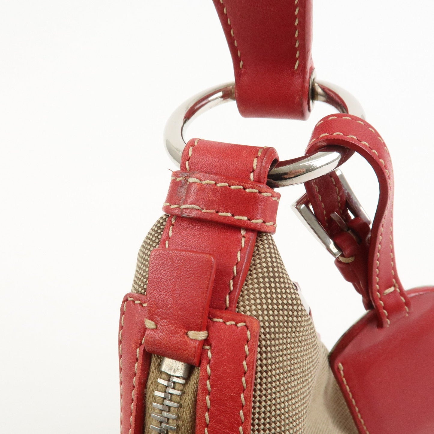 Prada Logo Jacguard Leather Shoulder Bag Light Brown Red BR3429【Pre-order】