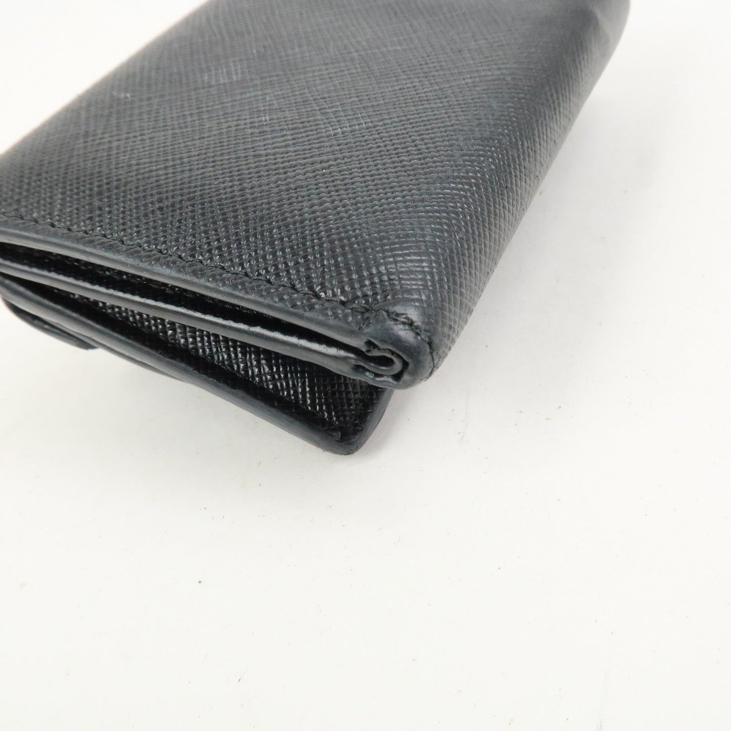 Prada Triangle Logo Saffiano Leather Tri-fold Wallet Black 1MH021【Pre-order】
