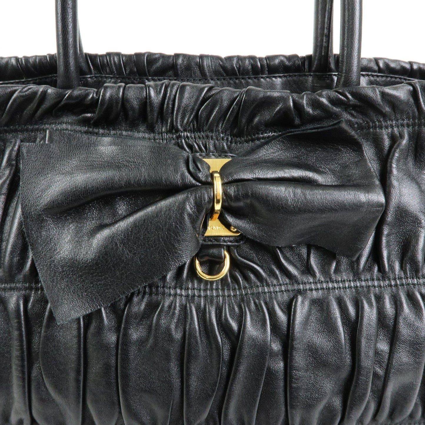 Prada Ribbon Nappa Gaufure Leather 2Way Bag Black BN1932【Pre-order】