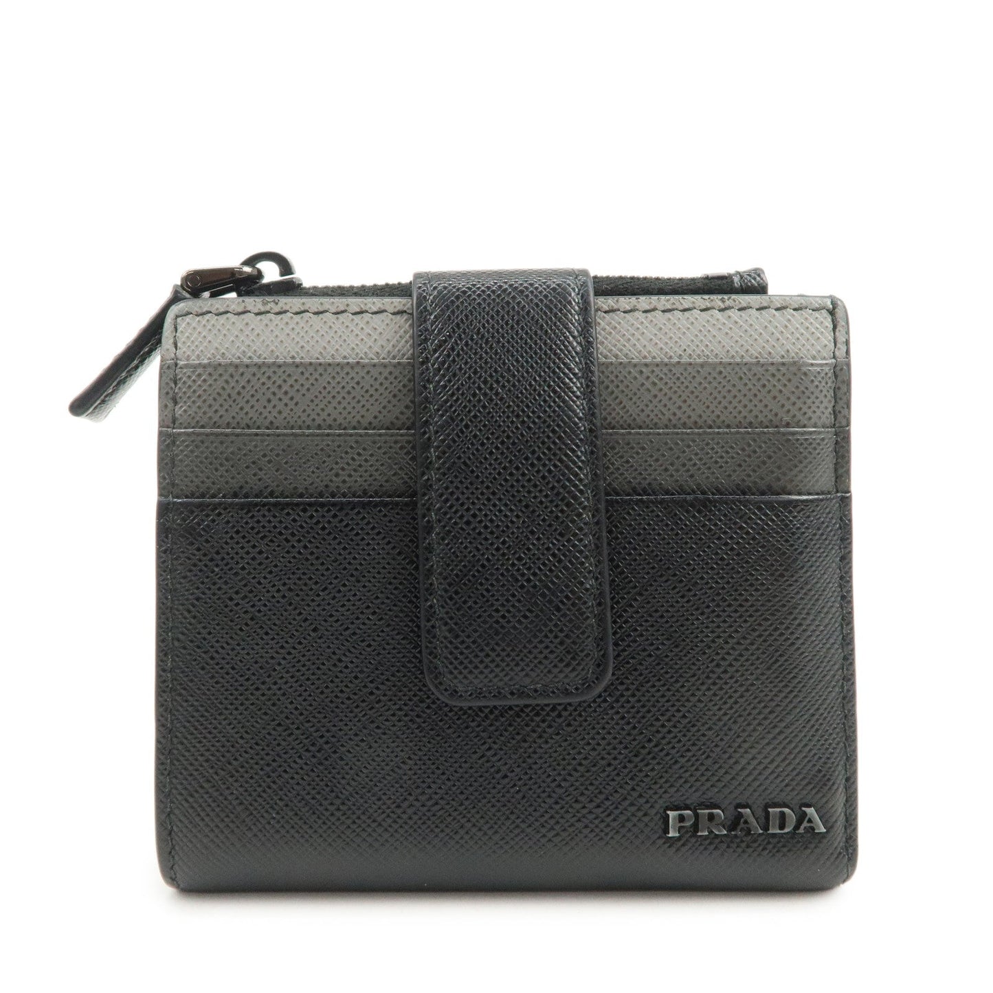 Prada Logo Saffiano Leather Compact Wallet Black 2MC066【Pre-order】