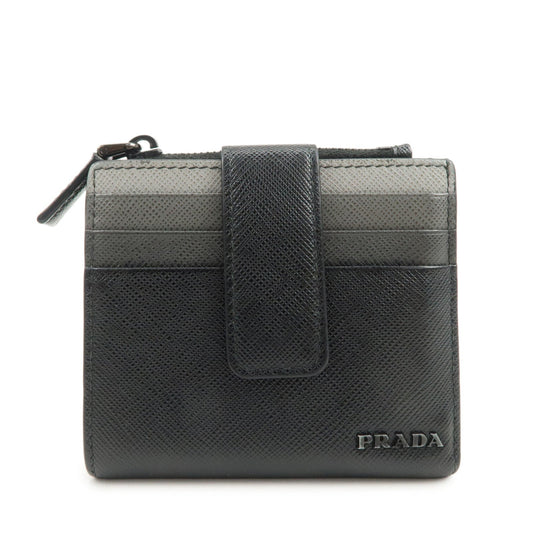 Prada Logo Saffiano Leather Compact Wallet Black 2MC066【Pre-order】