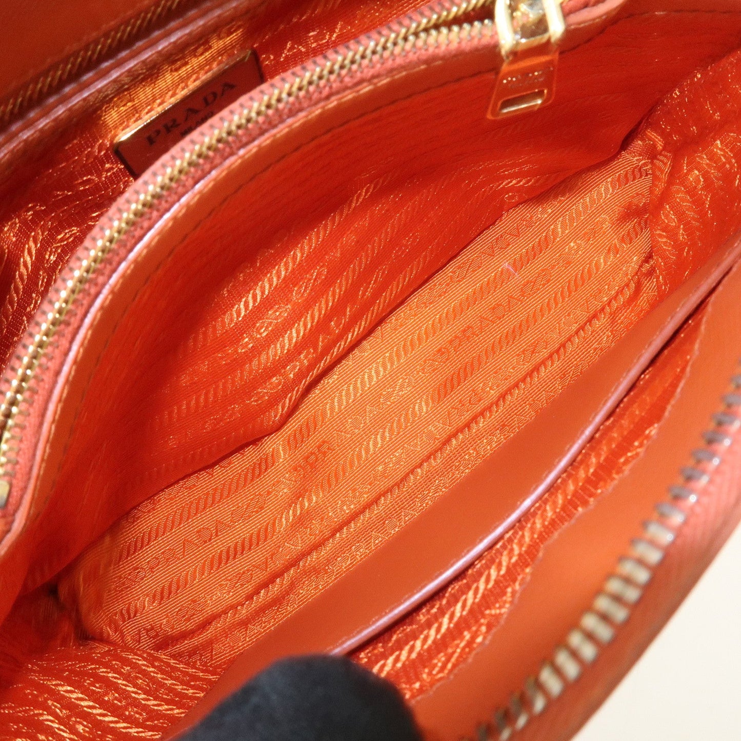 Prada Saffiano Leather Promenade Small 2Way Hand Bag Orange BL0838【Pre-order】
