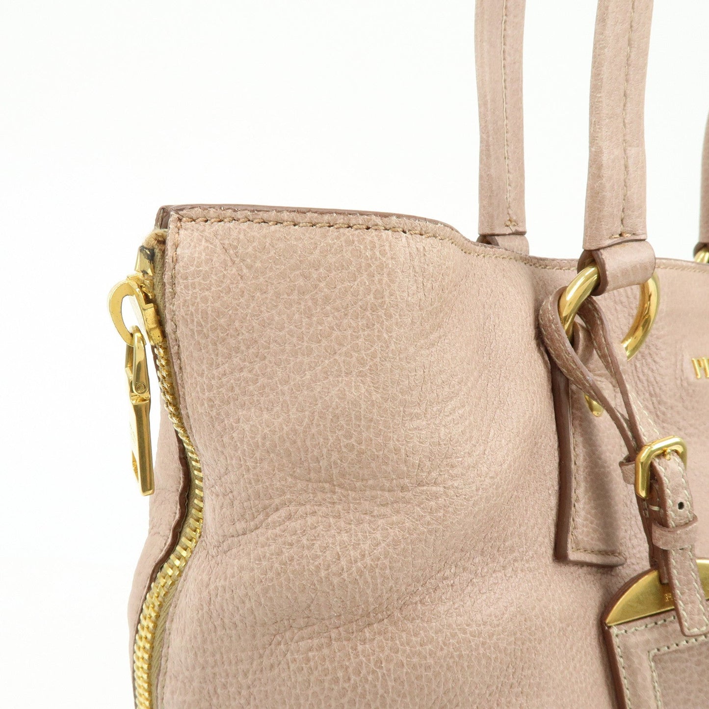 Prada Logo Leather Tote Bag Shoulder Bag Pink【Pre-order】