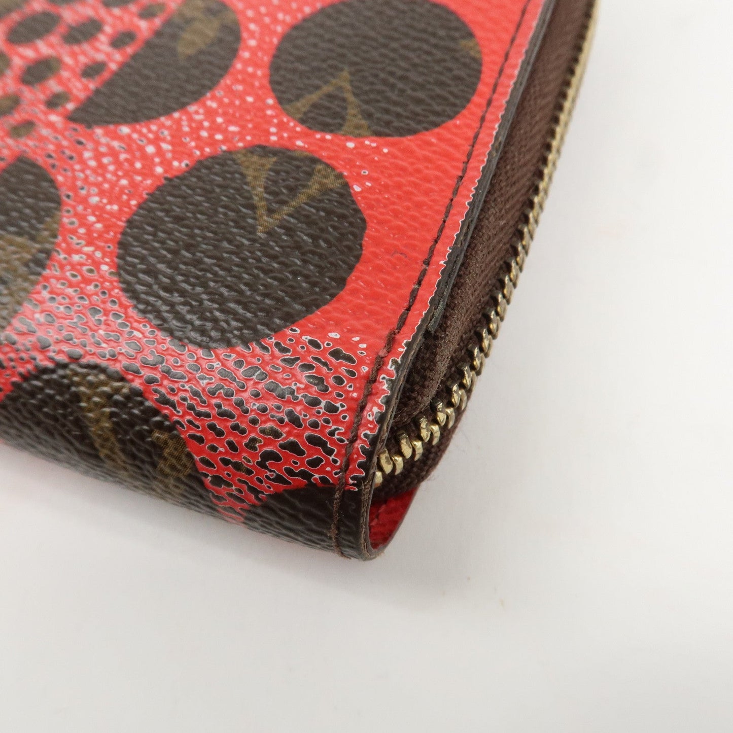 Louis Vuitton Monogram Kusama Pumpkin Dots Zippy Wallet M60450 Used【Pre-order】