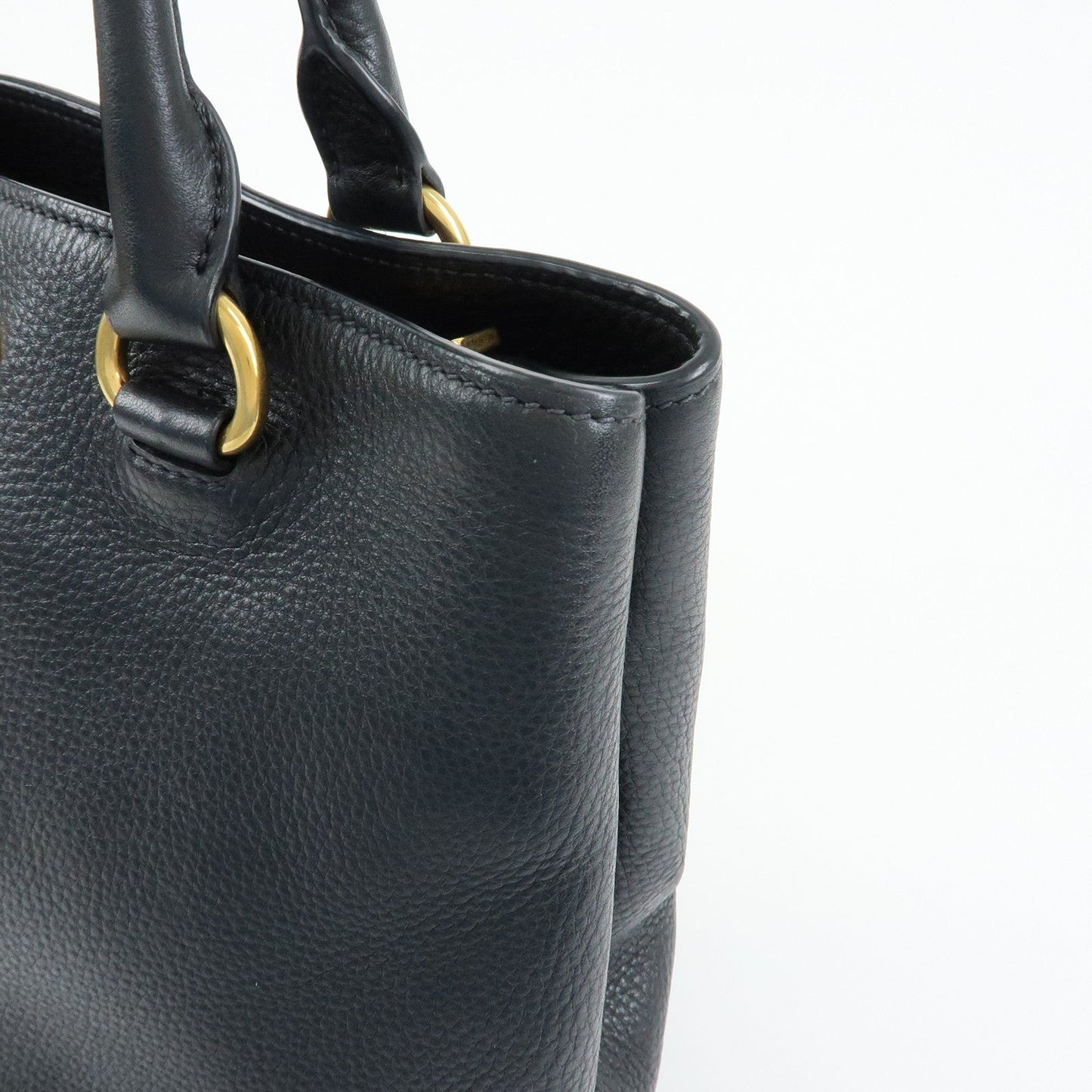 Prada Logo Calf Leather Tote Bag Hand Bag Black【Pre-order】