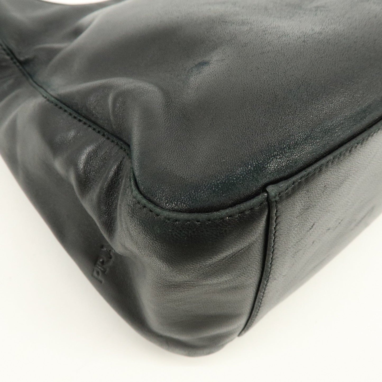 Prada Leather Plastic Hobo Shoulder Bag Hand Bag Black【Pre-order】