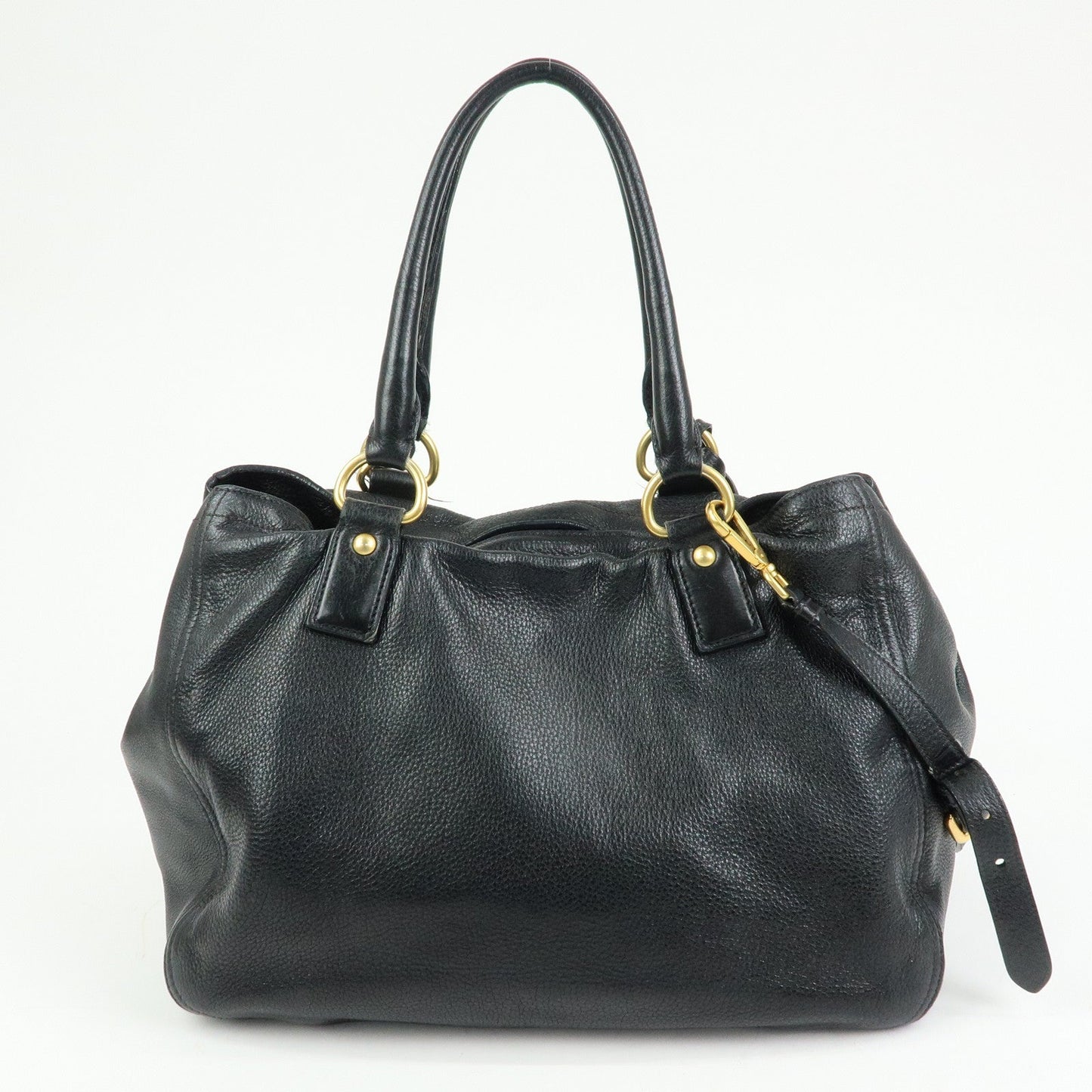 Prada Logo Leather 2Way Bag Hand Bag Shoulder Bag Black BR4083【Pre-order】
