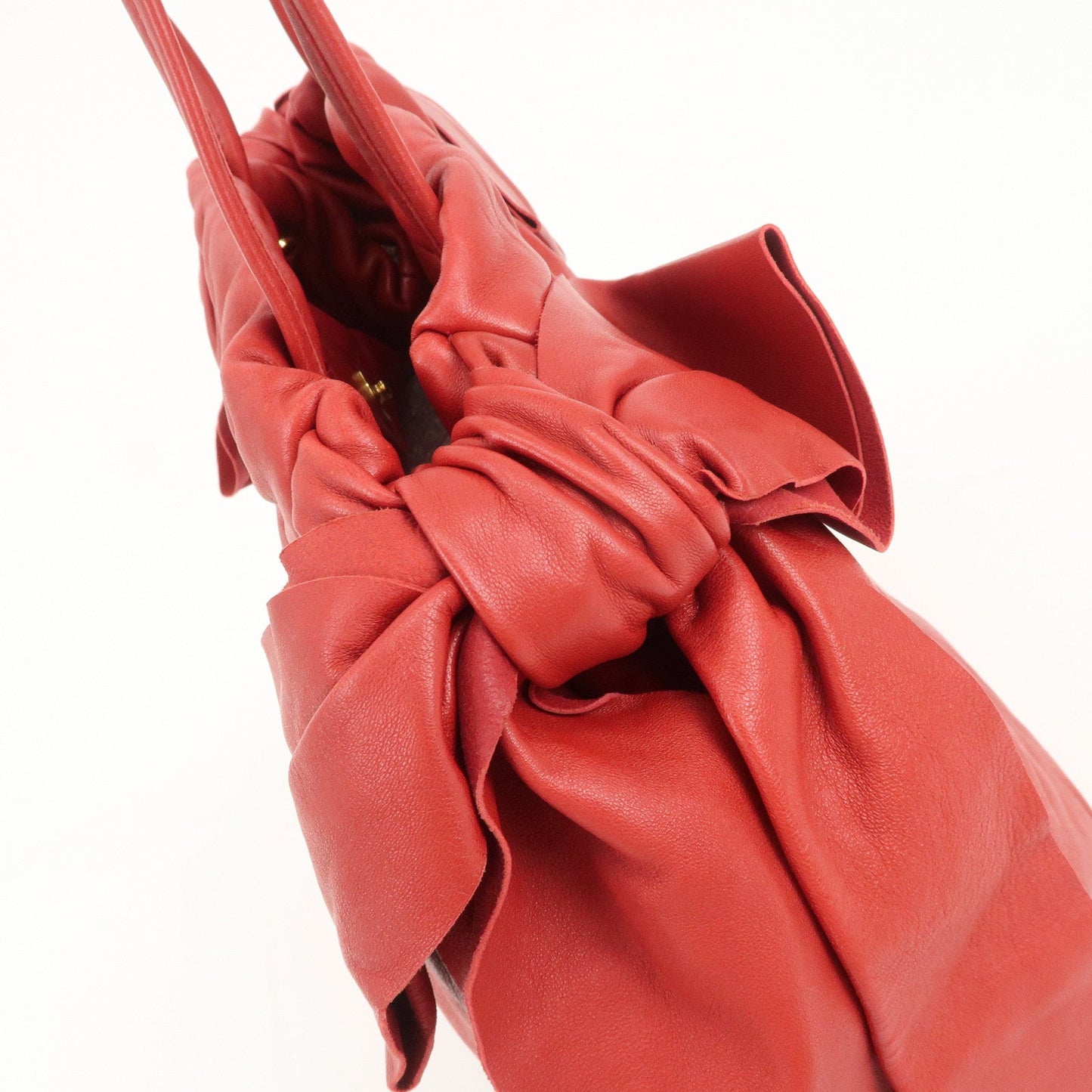 Prada Logo Leather 2Way Bag Hand Bag Shoulder Bag Red BR4205【Pre-order】