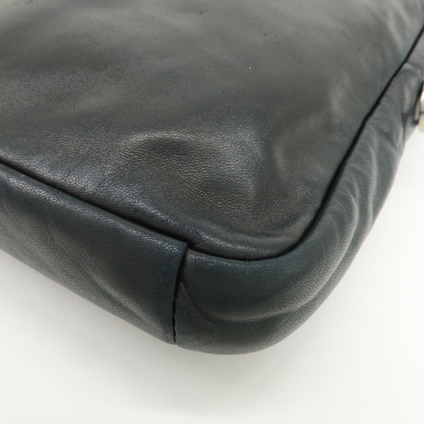 Prada Triangle Logo Lamb Skin Canvas Shoulder Crossbody Bag Black【Pre-order】