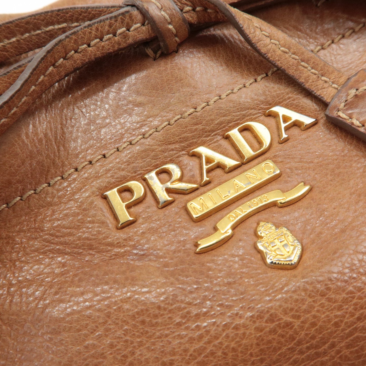 Prada Logo Leather Ribbon 2Way Bag Hand Bag Brown BN2245 Used【Pre-order】