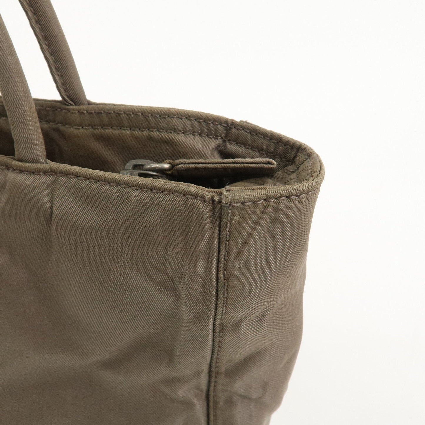 Prada Triangle Logo Nylon Tote Bag Hand Bag Gray【Pre-order】