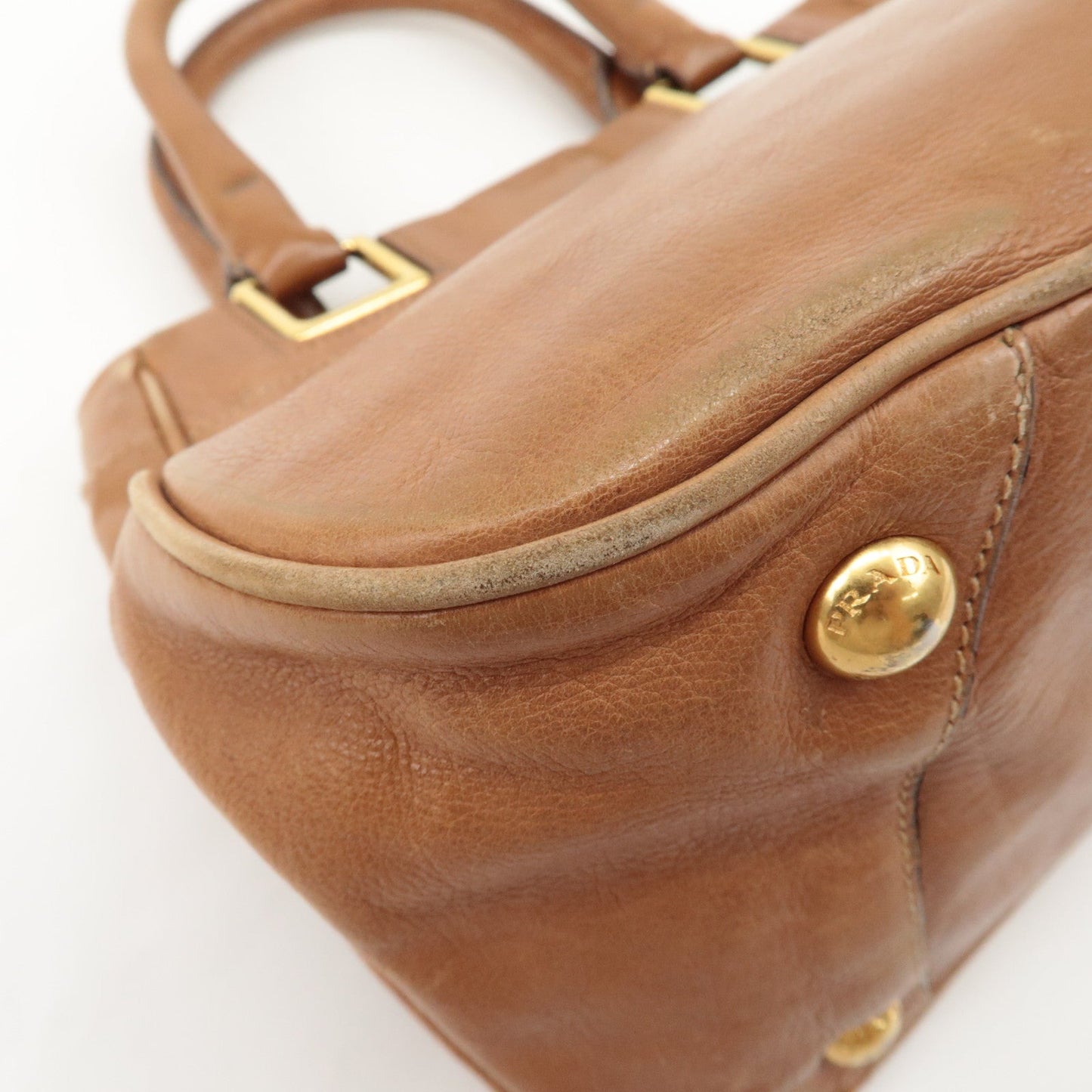 Prada Logo Leather Ribbon 2Way Bag Hand Bag Brown BN2245 Used【Pre-order】