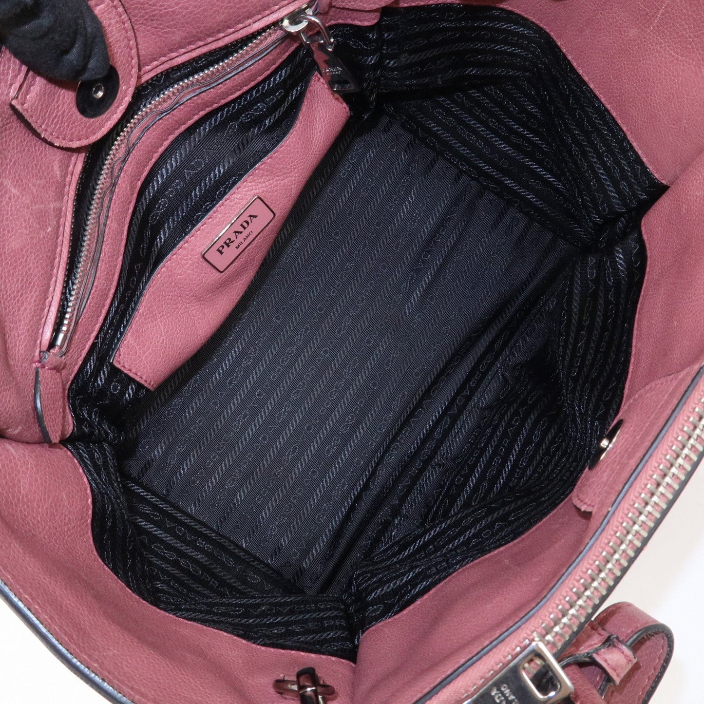 Prada Triangle Logo Leather 2Way Bag Tote Bag Hand Bag Pink B2625M【Pre-order】