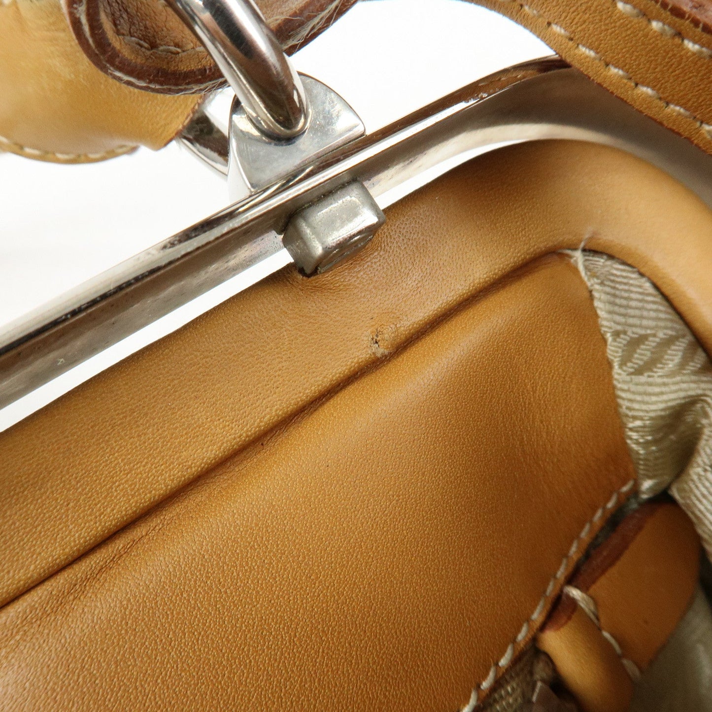 Prada Logo Jacquard Leather Shoulder Bag Light Brown BR3481【Pre-order】
