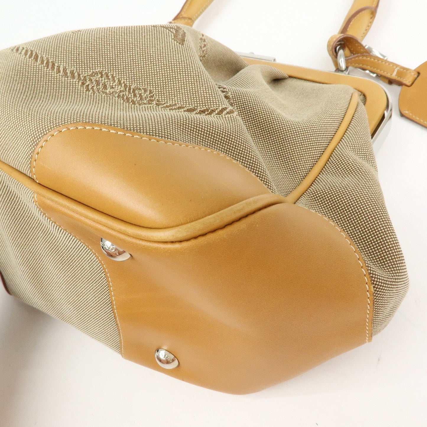 Prada Logo Jacquard Leather Shoulder Bag Light Brown BR3481【Pre-order】