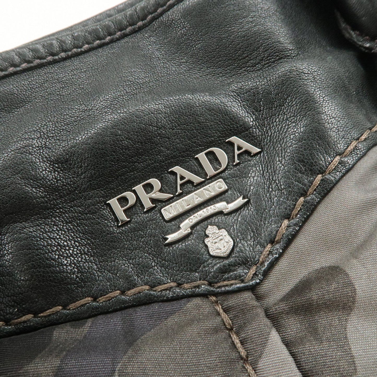 Prada Nylon Leather 2Way Hand Shoulder Bag Black Camouflage BL0688【Pre-order】