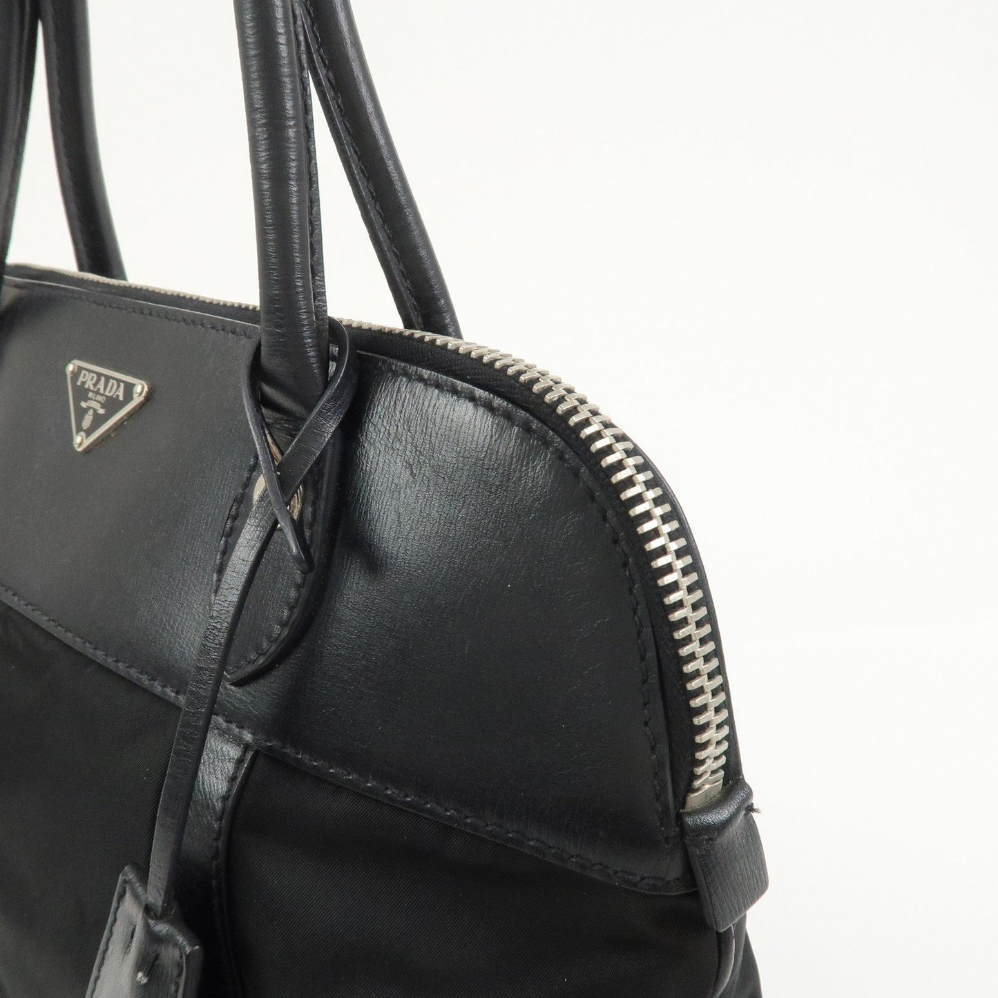 Prada Triangle Logo Nylon Leather Shoulder Bag Hand Bag Black【Pre-order】