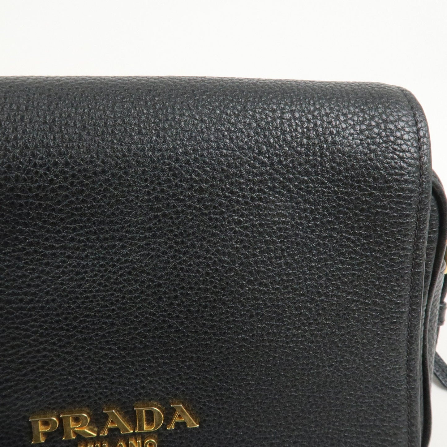 Pradq Logo Leather Shoulder Bag Black 1BD163【Pre-order】