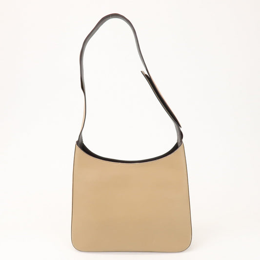 Prada Logo Leather Shoulder Bag Hand Bag Beige【Pre-order】