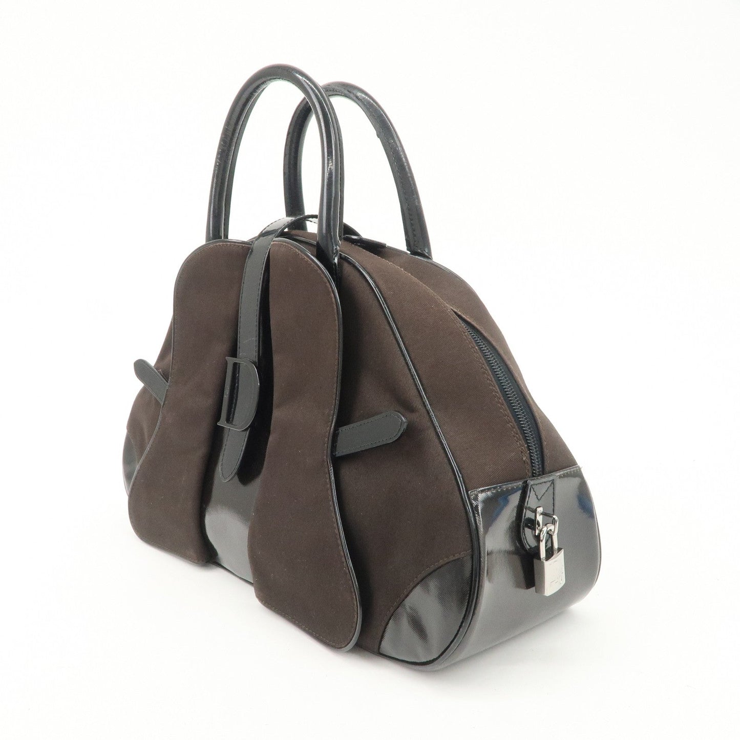 Christian Dior Double Saddle Canvas Patent Leather Hand Bag【Pre-order】