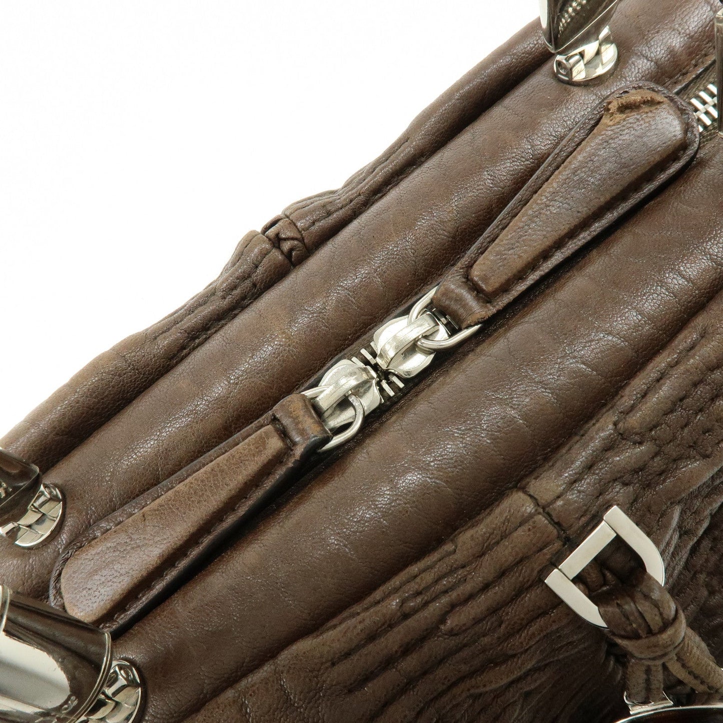 Christian Dior Embossed Gathered Leather Boston Bag Hand Bag【Pre-order】