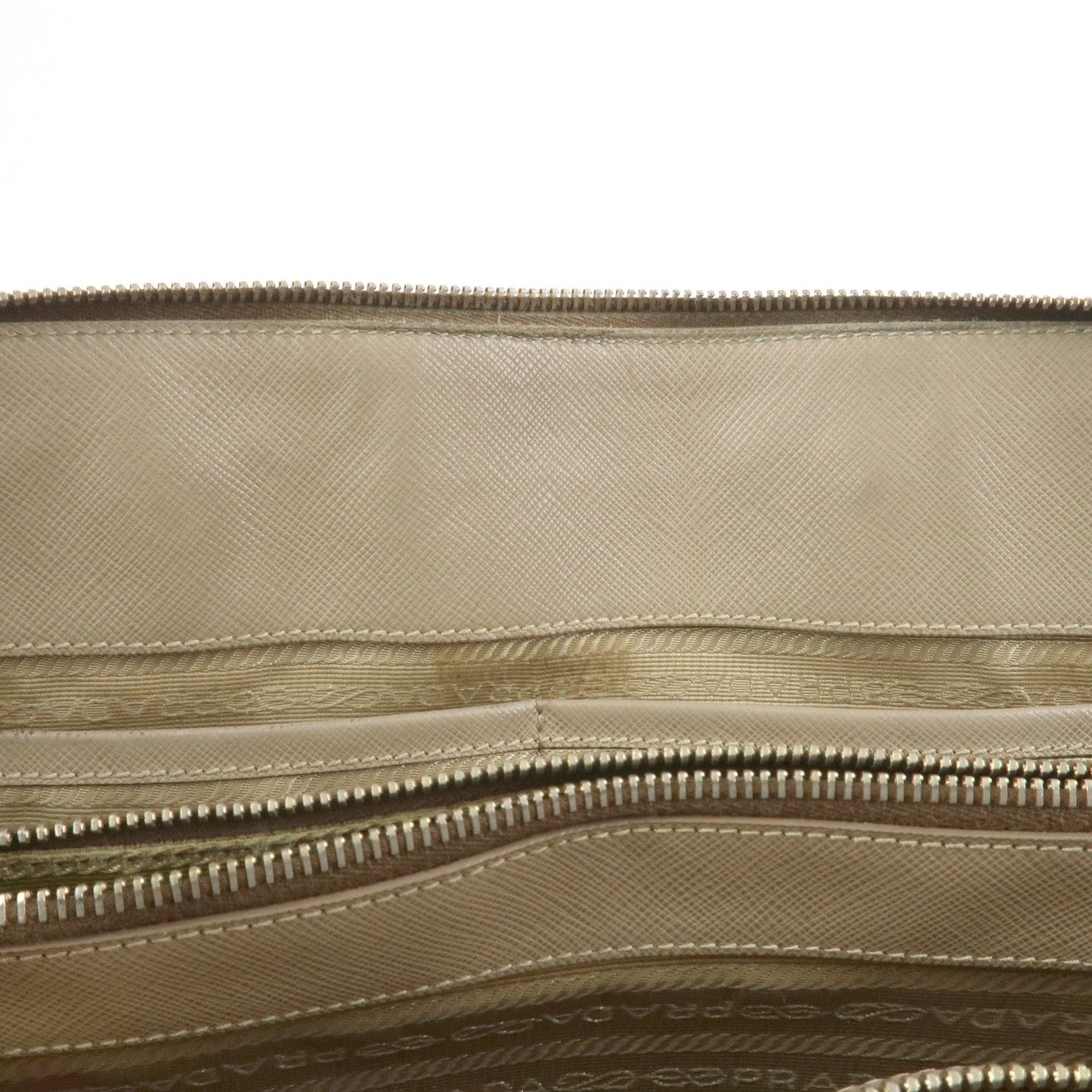 Prada Triangle Logo Saffiano Leather Hand Bag Greige BL0812【Pre-order】