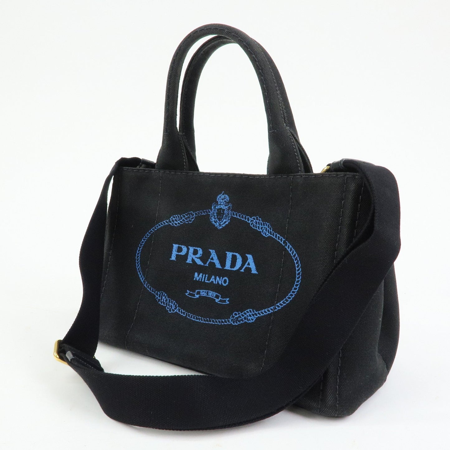 Prada Triangle Logo Canapa Mini Canvas 2Way Bag Hand Bag 1BG439【Pre-order】