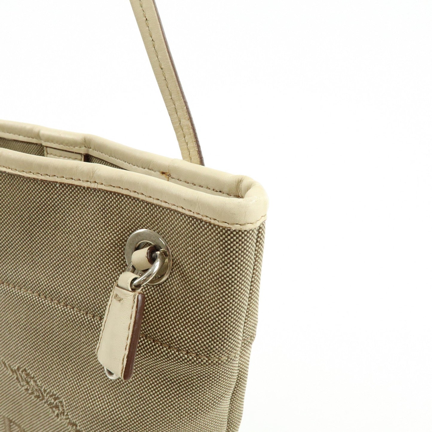 Prada Logo Jacquard Leather Shoulder Bag Crossbody Bag Beige【Pre-order】