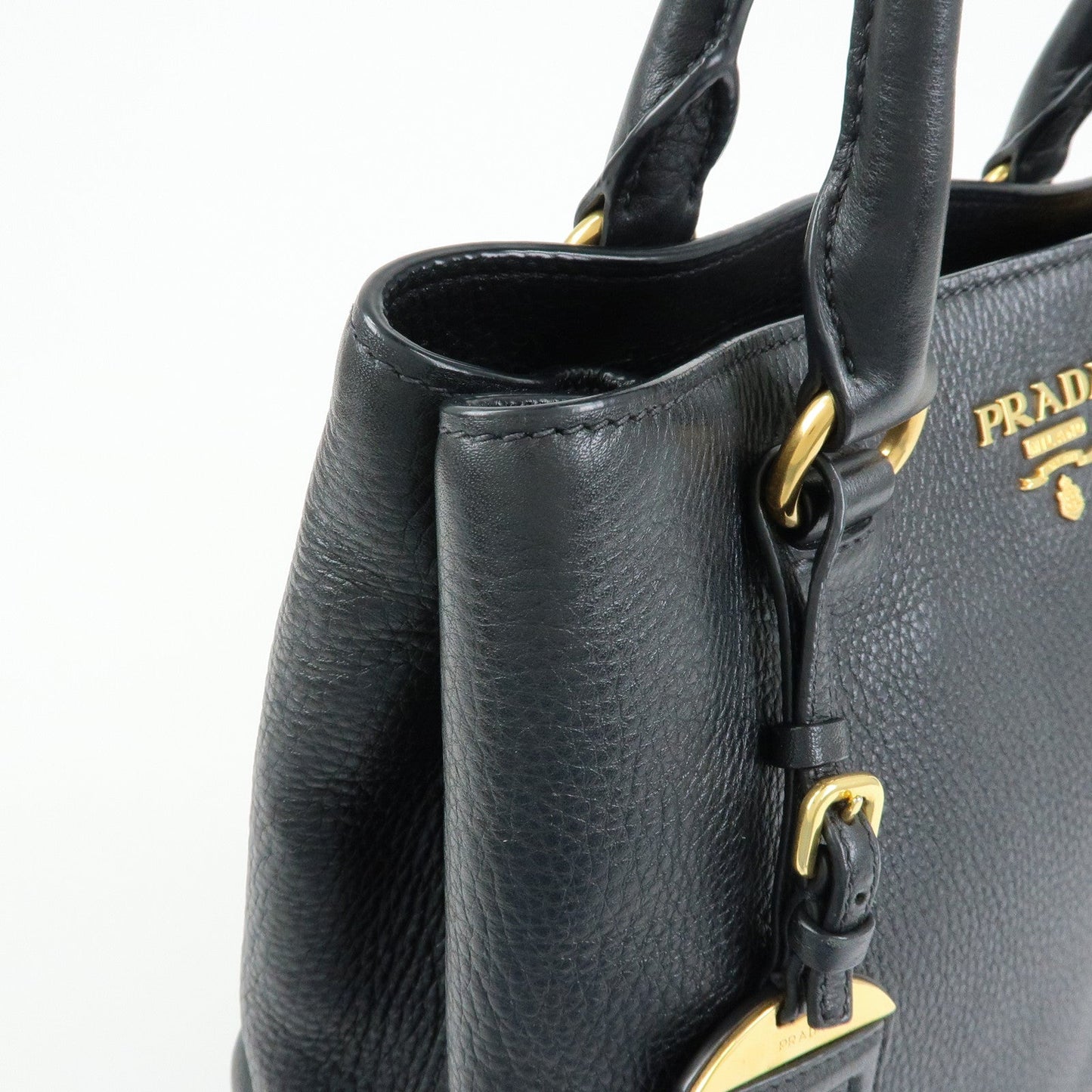 Prada Logo Calf Leather Tote Bag Hand Bag Black【Pre-order】
