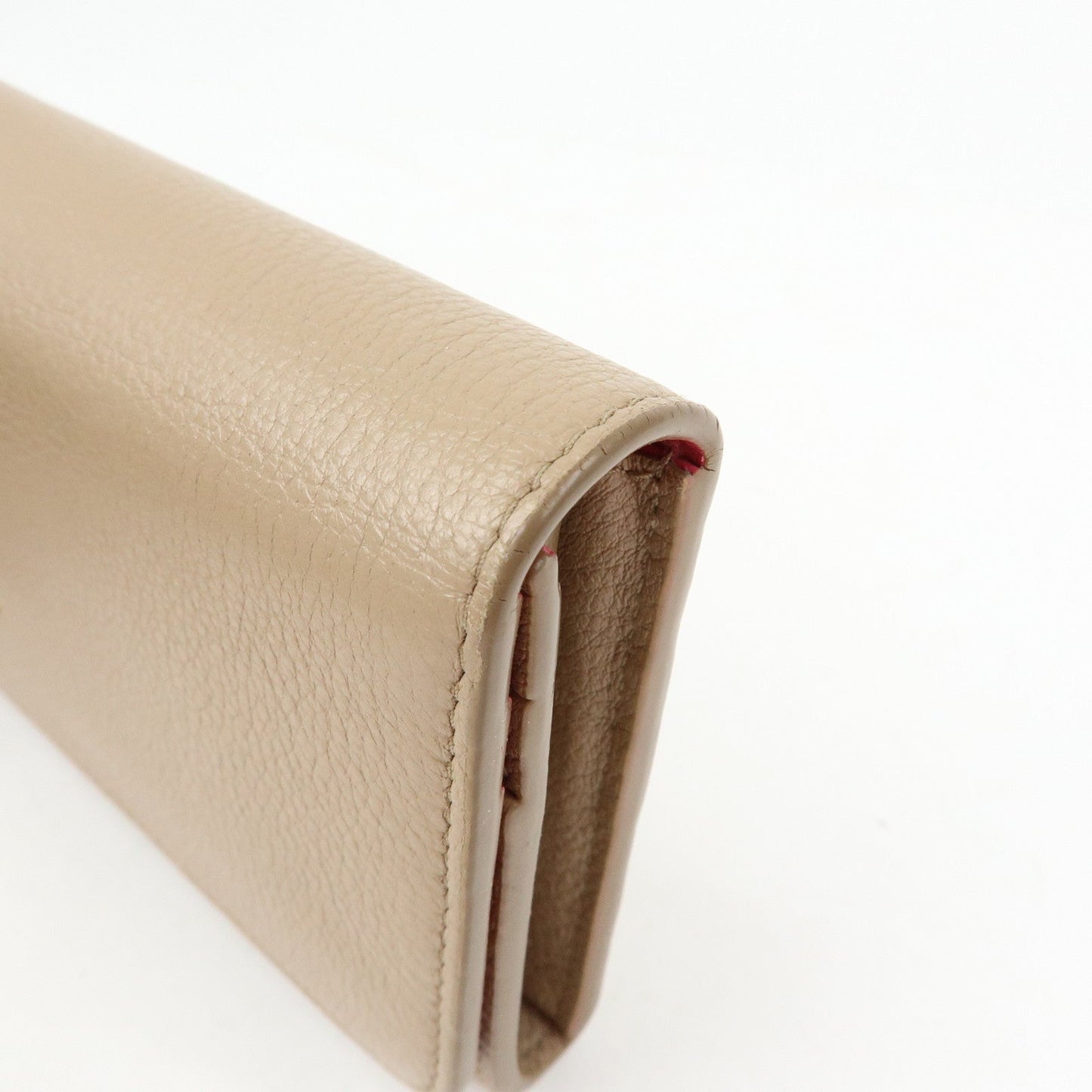 Prada Saffiano Leather Flap Bi-Fold Long Wallet Pink Beige 1MH132【Pre-order】